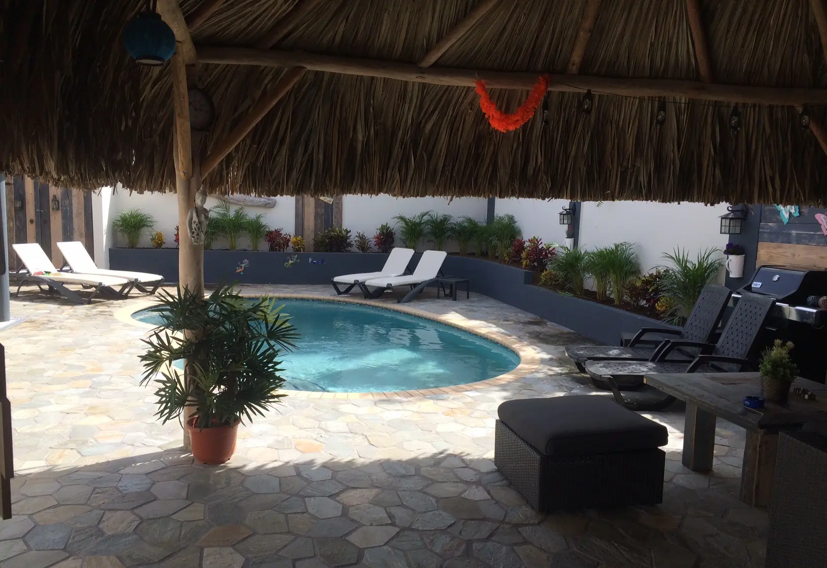 Porch en zwembad Villa Dushi Bida